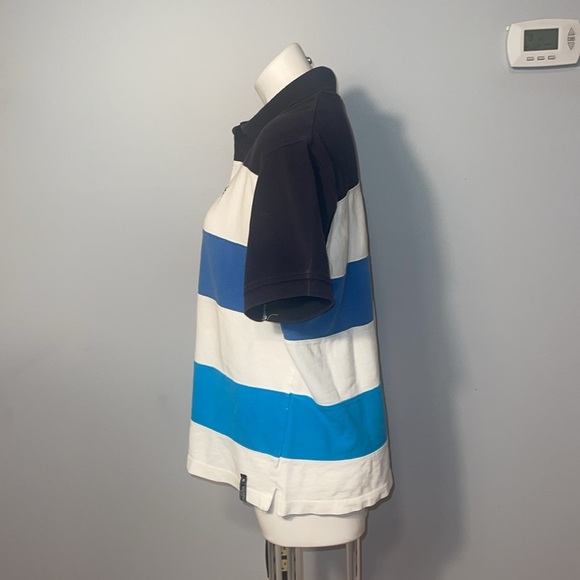 South Pole men’s short sleeve striped polo shirt. Large. 100% cotton. - Picture 6 of 8